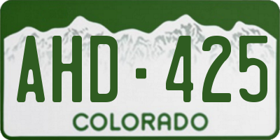 CO license plate AHD425