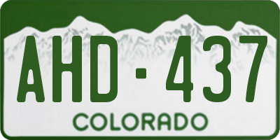 CO license plate AHD437