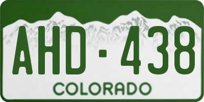 CO license plate AHD438