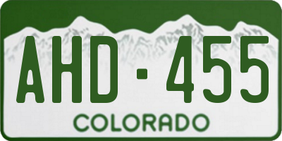 CO license plate AHD455