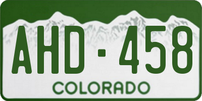 CO license plate AHD458
