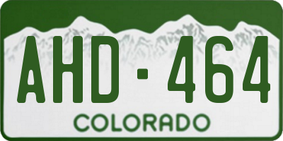 CO license plate AHD464