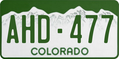CO license plate AHD477