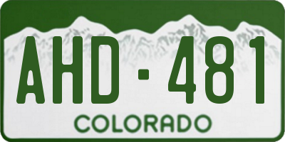 CO license plate AHD481