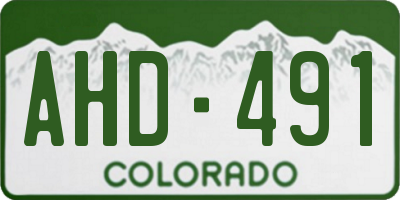 CO license plate AHD491