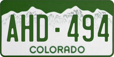 CO license plate AHD494