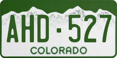 CO license plate AHD527