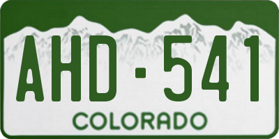 CO license plate AHD541