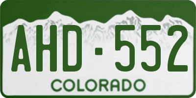CO license plate AHD552