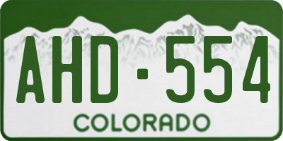 CO license plate AHD554