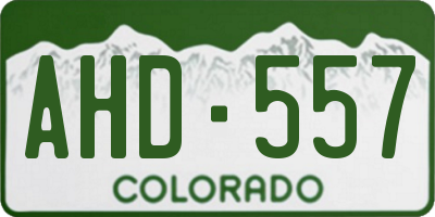 CO license plate AHD557