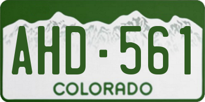 CO license plate AHD561