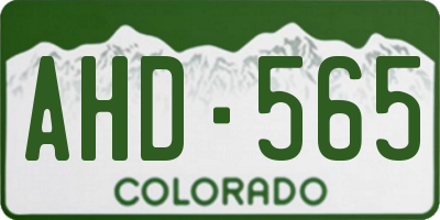CO license plate AHD565