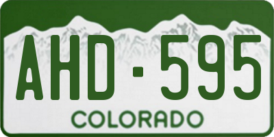 CO license plate AHD595