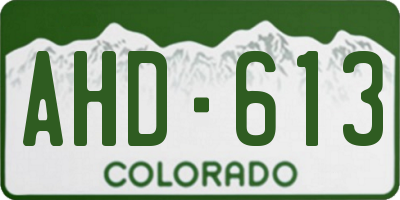 CO license plate AHD613