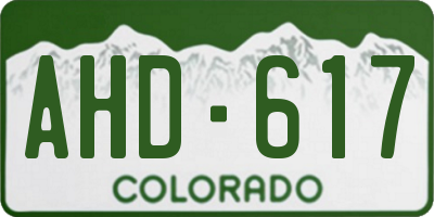 CO license plate AHD617