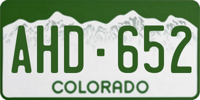 CO license plate AHD652