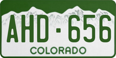 CO license plate AHD656