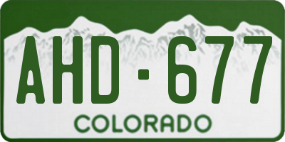 CO license plate AHD677