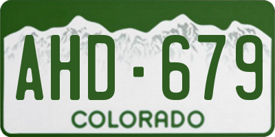 CO license plate AHD679