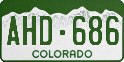CO license plate AHD686