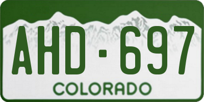 CO license plate AHD697