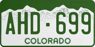 CO license plate AHD699