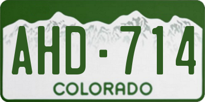 CO license plate AHD714