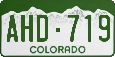 CO license plate AHD719