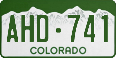 CO license plate AHD741