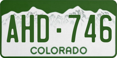 CO license plate AHD746