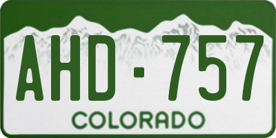CO license plate AHD757