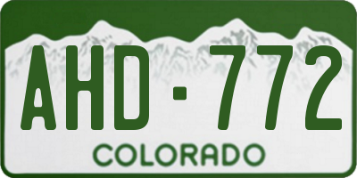CO license plate AHD772