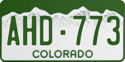 CO license plate AHD773