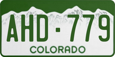 CO license plate AHD779