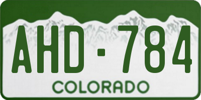 CO license plate AHD784