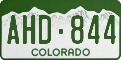 CO license plate AHD844