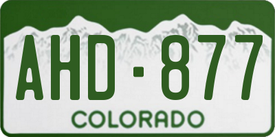 CO license plate AHD877