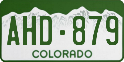 CO license plate AHD879