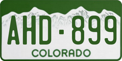 CO license plate AHD899