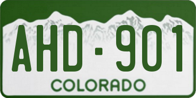 CO license plate AHD901