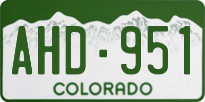 CO license plate AHD951