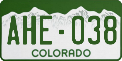 CO license plate AHE038