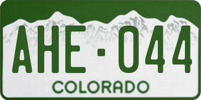 CO license plate AHE044