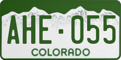 CO license plate AHE055
