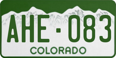 CO license plate AHE083