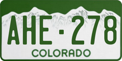 CO license plate AHE278