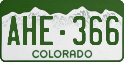 CO license plate AHE366