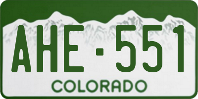 CO license plate AHE551