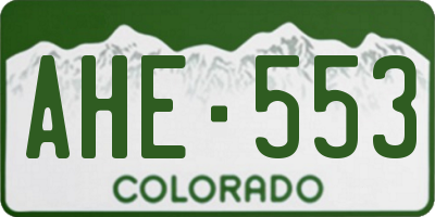 CO license plate AHE553